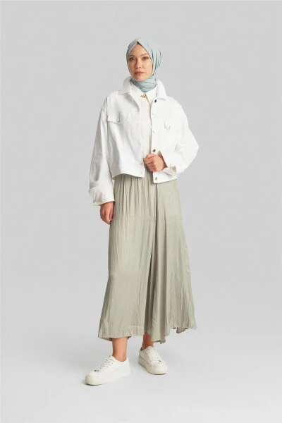 Armine Pleated Skirt with Wrinkled Look 24Yd5601 Khaki - 7