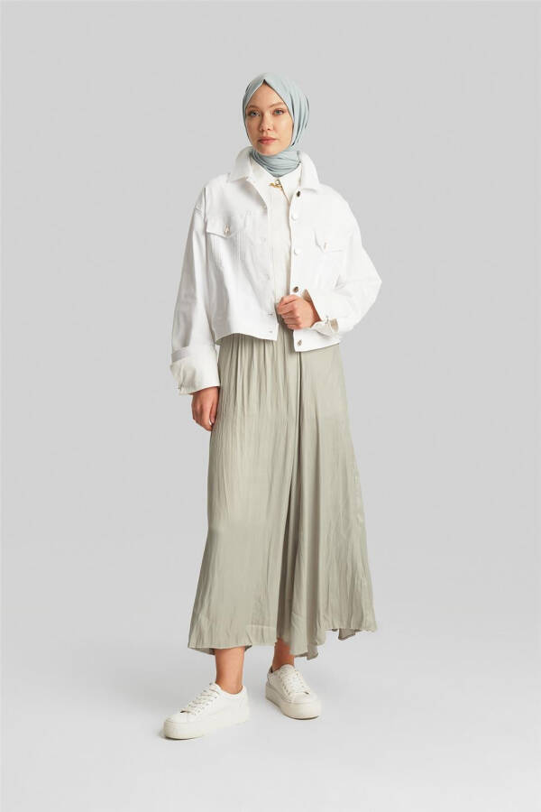 Armine Pleated Skirt with Wrinkled Look 24Yd5601 Khaki - 7