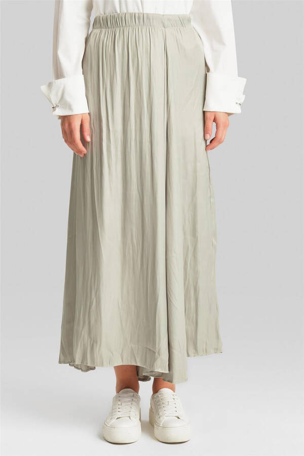 Armine Pleated Skirt with Wrinkled Look 24Yd5601 Khaki - 8