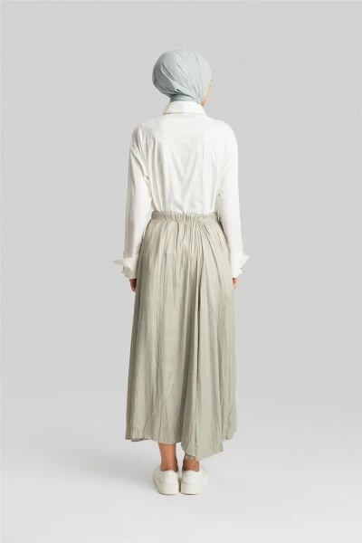 Armine Pleated Skirt with Wrinkled Look 24Yd5601 Khaki - 10