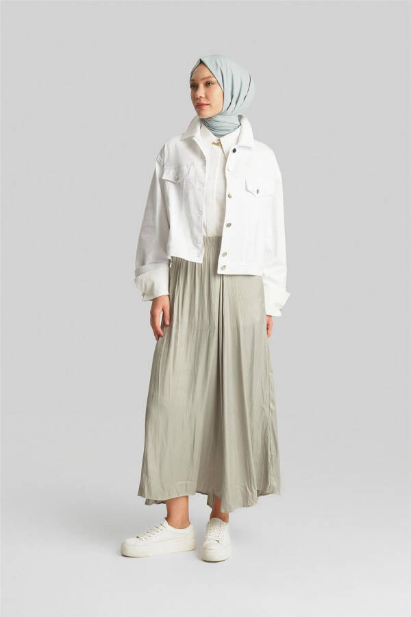 Armine Pleated Skirt with Wrinkled Look 24Yd5601 Khaki - 1