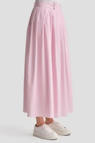 Armine Plise Etekli Çizgili Takım 24K6851 Pembe - 7