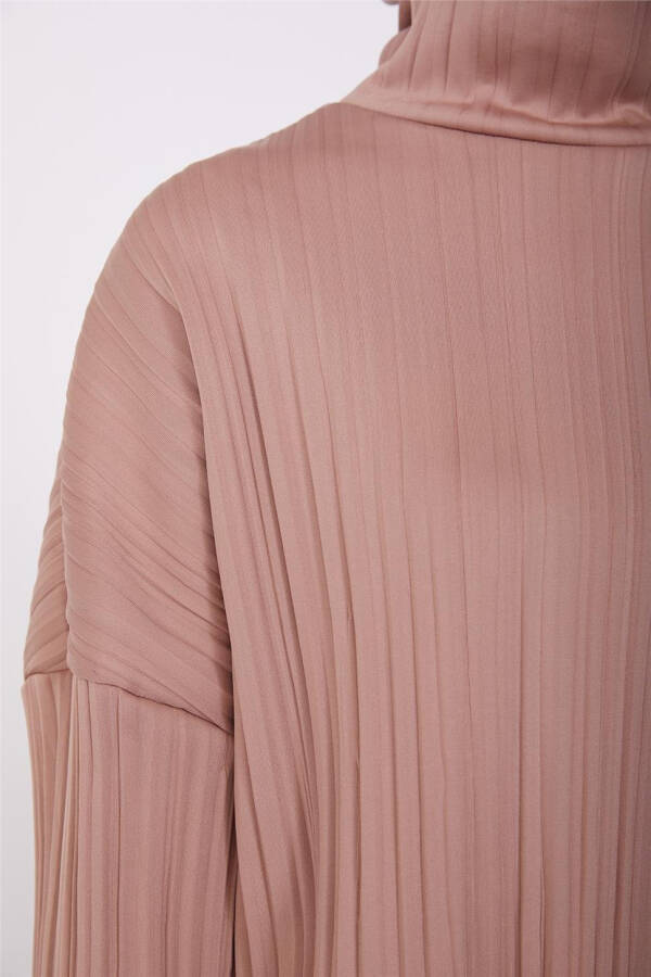 Armine Pliseli Örme Bluz 23K3216 Latte - 7