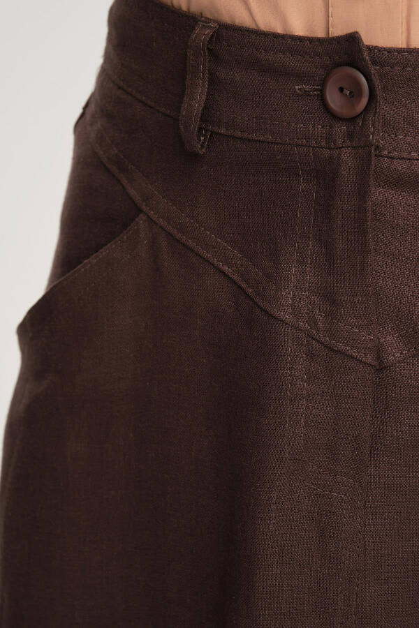 Armine Pocket Detail Linen Skirt 24Y1634 Bitter Coffee - 6