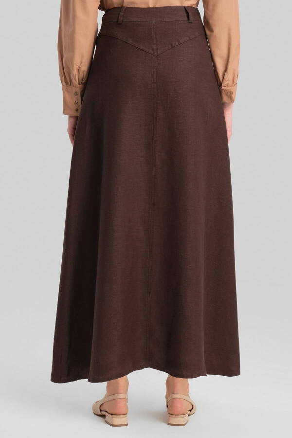 Armine Pocket Detail Linen Skirt 24Y1634 Bitter Coffee - 7