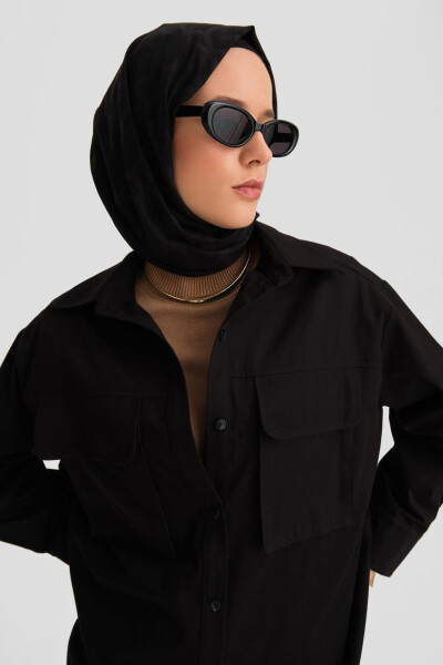 Armine Pocket Gabardine Shirt Jacket 24K3603 Black - 11