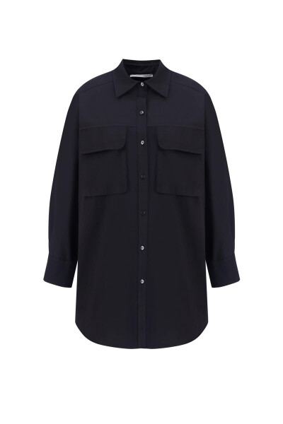Armine Pocket Gabardine Shirt Jacket 24K3603 Black - 15