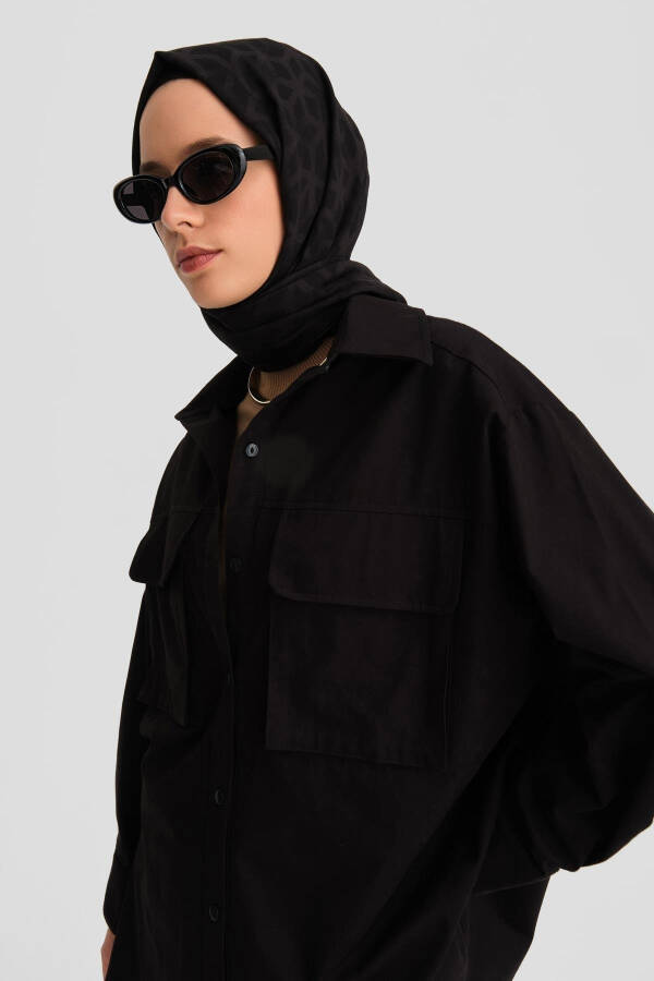 Armine Pocket Gabardine Shirt Jacket 24K3603 Black - 2