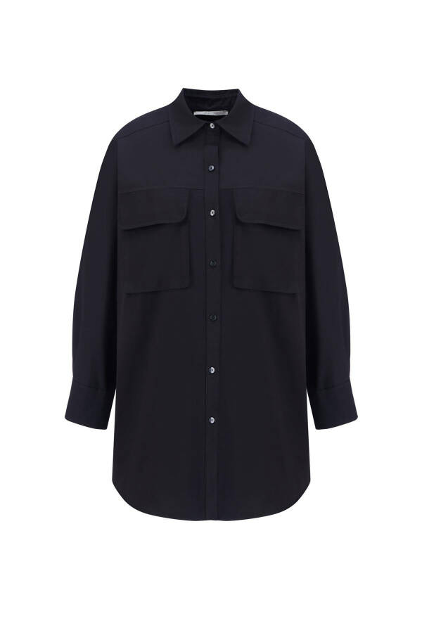 Armine Pocket Gabardine Shirt Jacket 24K3603 Black - 7