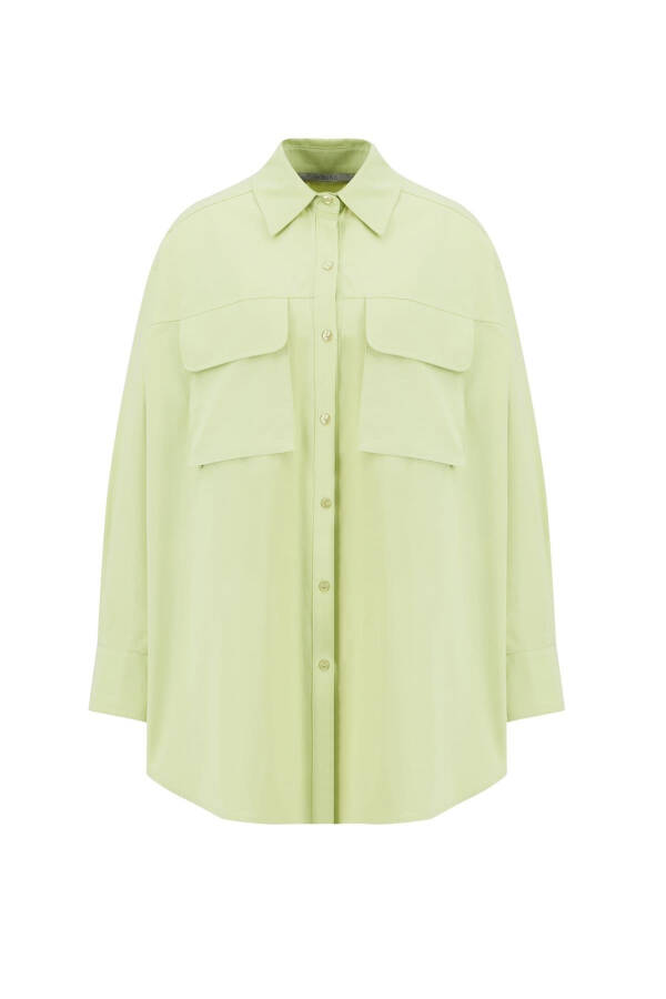 Armine Pocketed Gabardine Shirt Jacket 24K3603 Green - 6