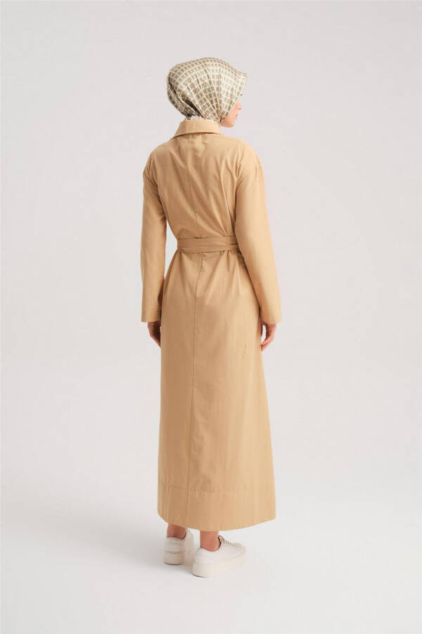 Armine Polo Neck Basic Cotton Dress 24Y9822 Camel - 6