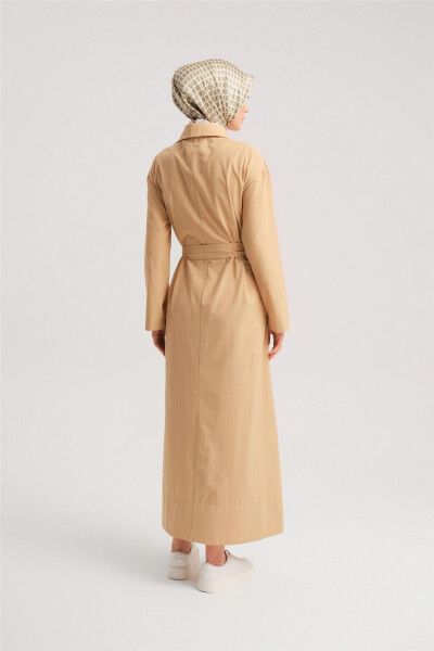 Armine Polo Yoqasi Oddiy Paxta Ko'ylak 24Y9822 Camel - 12