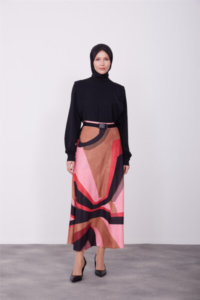 Armine Printed Light A-Line Skirt 23K1419 Cherry - ARMINE