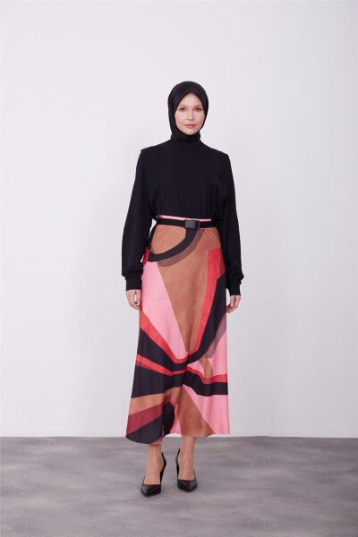 Armine Printed Light A-Line Skirt 23K1419 Cherry - ARMINE (1)