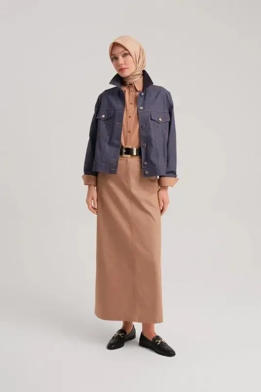Armine Qisqa Denim Ko'ylagi 24Y5405 Ko'k - ARMINE