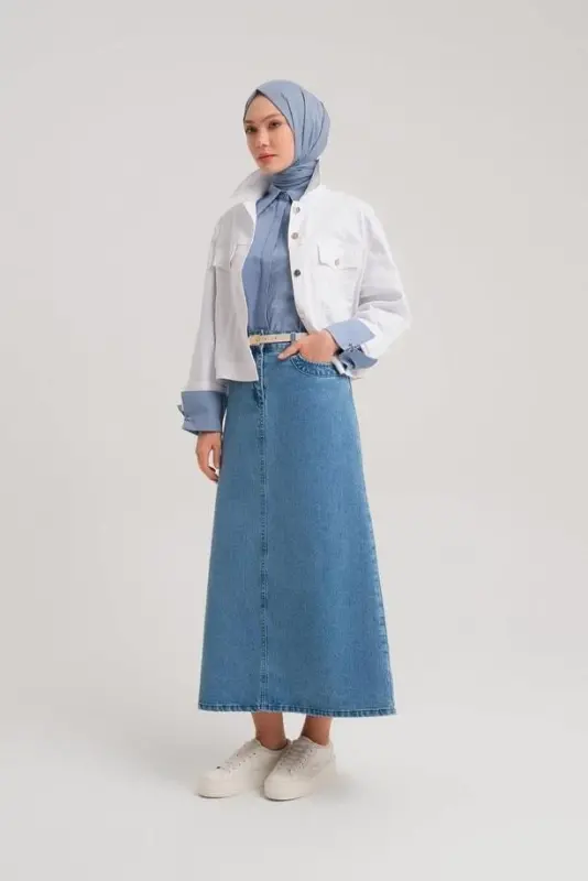 Armine Qisqa Denim Ko'ylagi 24Y5405 Oq - 2