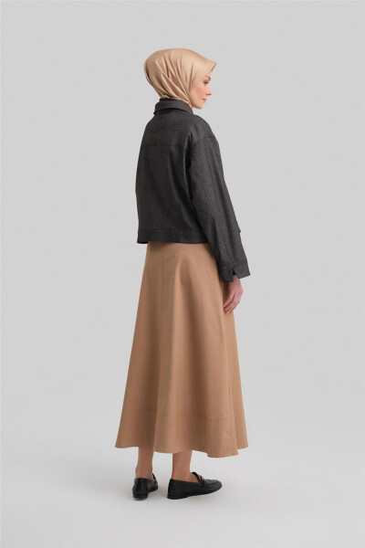 Armine Qisqa Jinsi Ko'ylagi 24Y5405 Qora - 7