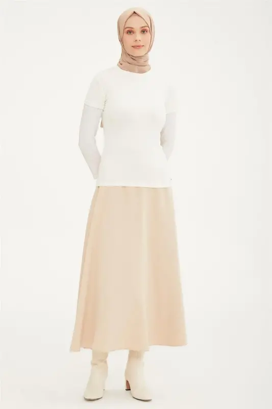 Armine Qisqa Yengli Bodisi 21Kd9037 Ekru - 2