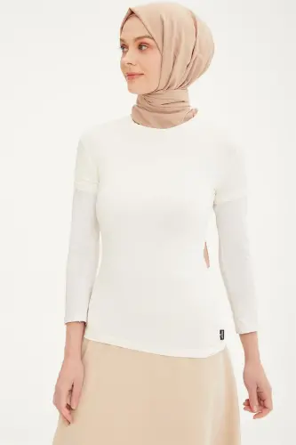 Armine Qisqa Yengli Bodisi 21Kd9037 Ekru - 3