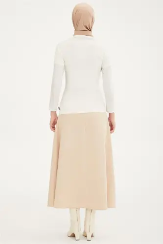 Armine Qisqa Yengli Bodisi 21Kd9037 Ekru - 5