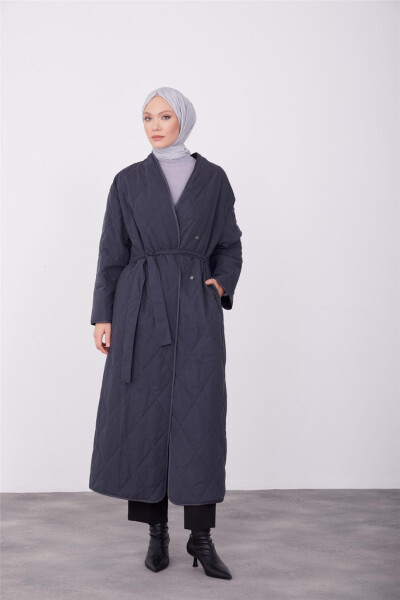 Armine Quilted Belted Coat 23K8616 Anthracite - 9