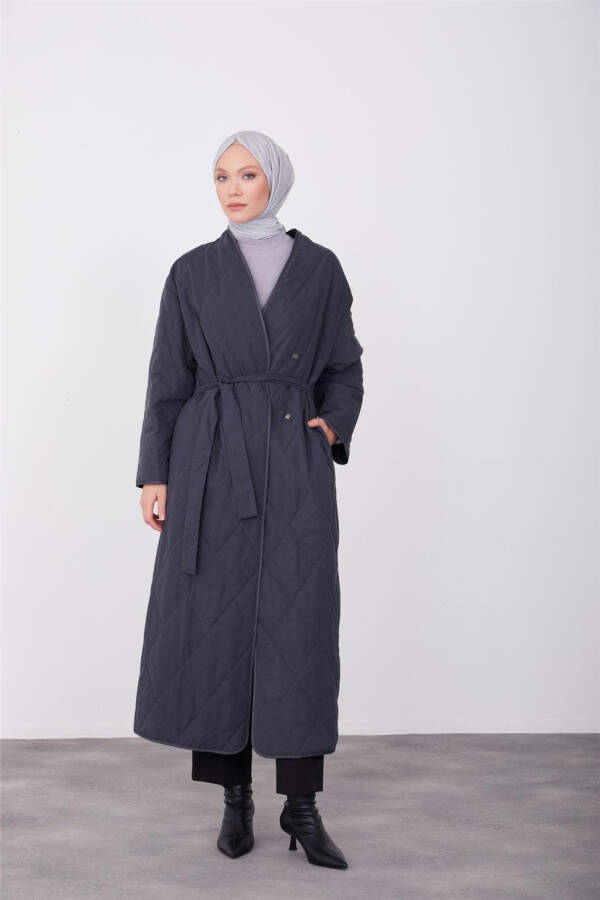 Armine Quilted Belted Coat 23K8616 Anthracite - 3