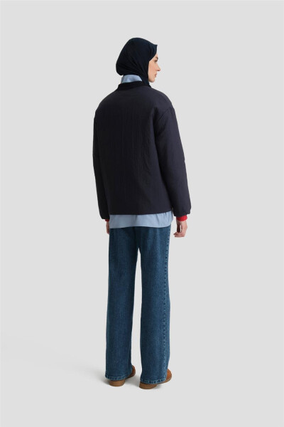 Armine Ribbed Collar Bomber Jacket 24KD7522 Navy - 7