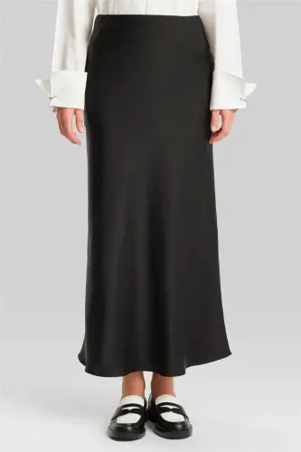 Armine Satin Skirt Ort1534 Black - 3