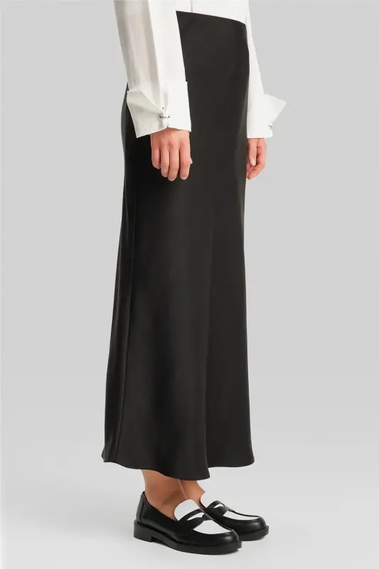 Armine Satin Skirt Ort1534 Black - 4