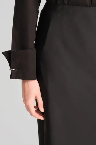 Armine Satin Skirt Ort1534 Black - 5