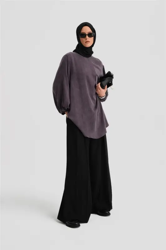 Armine Sequin Flower Appliqué Cupro Tunic 24K4303 - 3