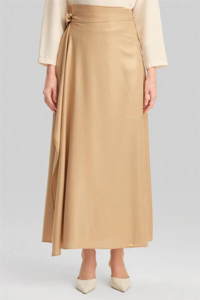 Armine Sequin Viscose Skirt 24Y1626 Camel - 3