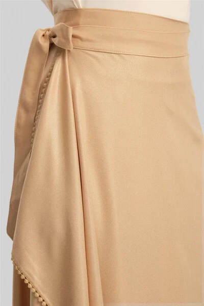 Armine Sequin Viscose Skirt 24Y1626 Camel - 5
