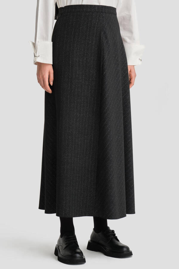 Armine Sequined Textured Skirt 24K1721 Black - 5