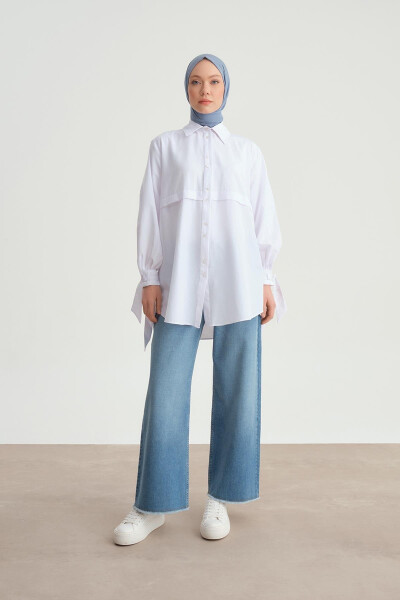 Armine Shirt with Sleeve Details ORT3441 White - 8