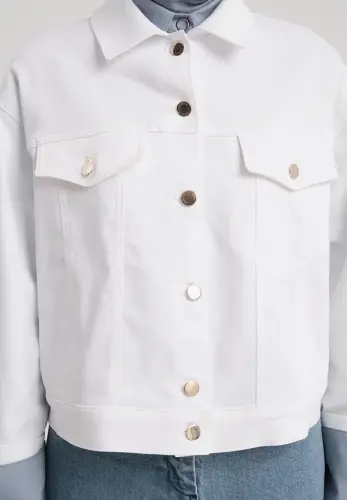 Armine Short Denim Jacket 24Y5405 White - 4
