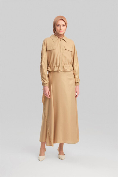 Armine Simli Viskoz Yubka 24Y1626 Camel - 9