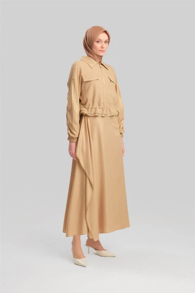 Armine Simli Viskoz Yubka 24Y1626 Camel - 10