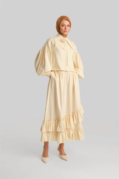 Armine Skirt with Ruffled Hem 24Y1638 Moonstone - 7