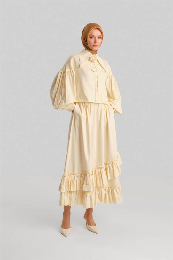 Armine Skirt with Ruffled Hem 24Y1638 Moonstone - 7