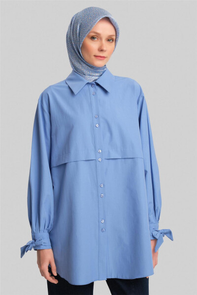 Armine Sleeve Detailed Shirt 23K3441 Light Blue - 10