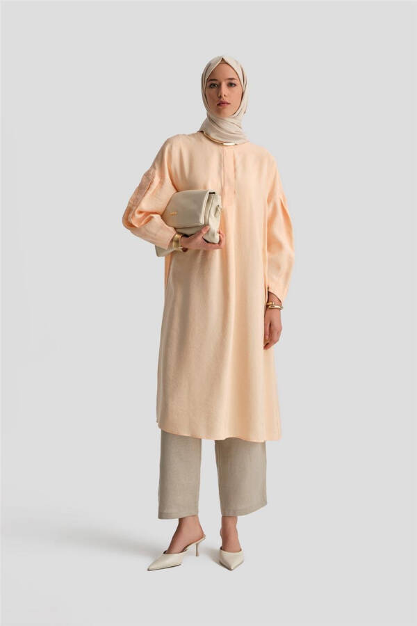 Armine Sleeve Pleated Tunic 24K4026 Peach - 1