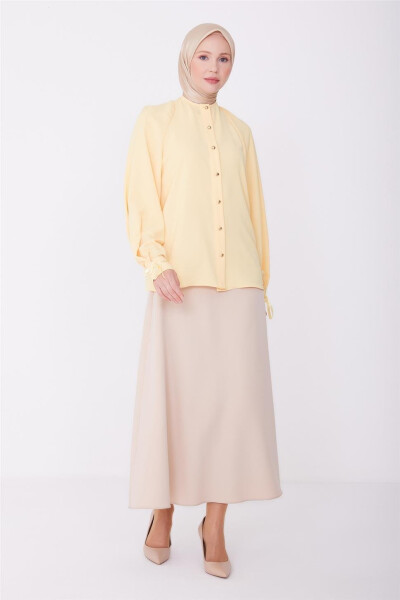 Armine Sleeve Ribbon Half Raglan Shirt 23Y3334 Cantaloupe - 7