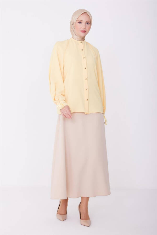 Armine Sleeve Ribbon Half Raglan Shirt 23Y3334 Cantaloupe - 7