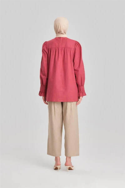 Armine Sleeve Ruffled Blouse 24Y3533 Cherry - 12