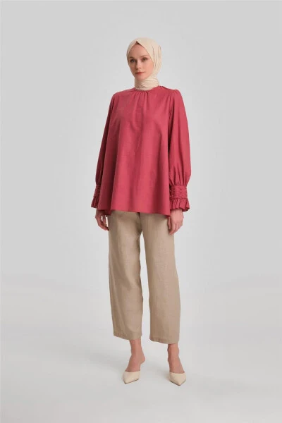 Armine Sleeve Ruffled Blouse 24Y3533 Cherry - ARMINE