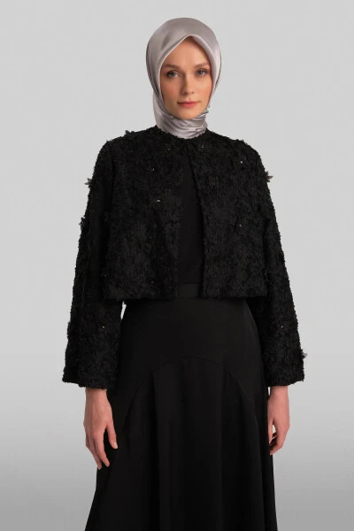 Armine Stone and Floral Jacket 24Y5415 Black - 3