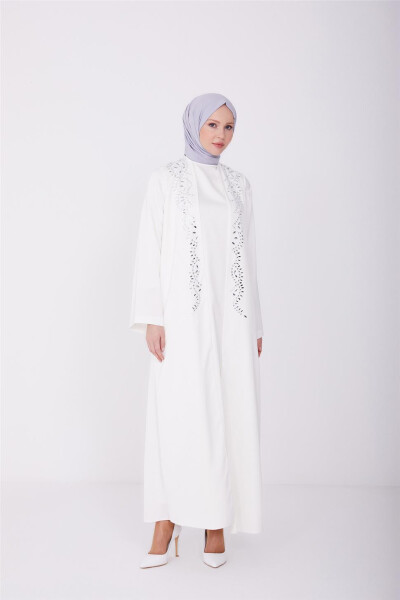 Armine Stone-Embellished Dress That Looks Like a Suit 23Y9601 White - 2