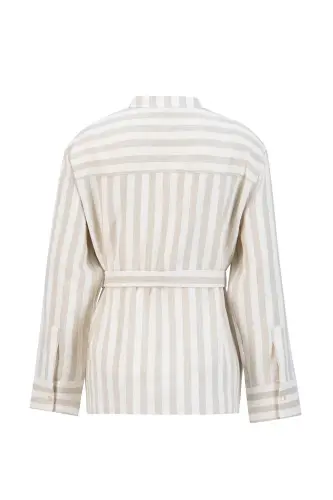 Armine Striped Cotton Set 24K6853 Beige - 3