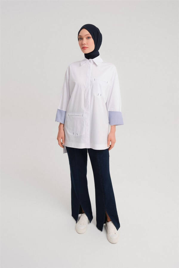 Armine Striped Cuffed Shirt 24Y3506 White - 2